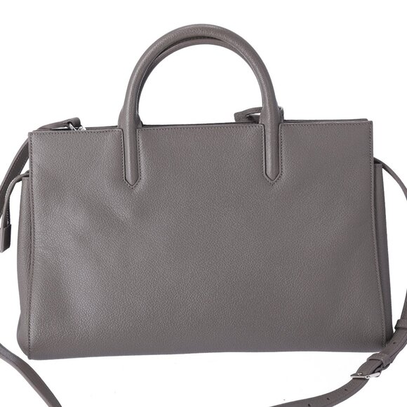 SAINT LAURENT Cabas Rive Gauche Small Handbag 436620 Gray Leather - Picture 3 of 8